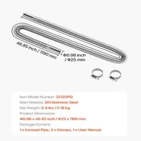 Tub-flexibil-de-evacuare-1200-mm-pentru-încălzitor-diesel-oțel-inoxidabil-Φ25-mm-2-coliere-pentru-2KW-5KW-8KW