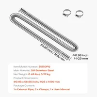Furtun-flexibil-de-evacuare-pentru-încălzitor-diesel-oțel-inoxidabil-Φ25-mm-1490-mm-2-coliere-pentru-2KW-5KW-8KW