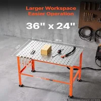 Masă-de-sudură-910-x-610-mm-capacitate-portantă-363-kg-oțel-Q235-orificii-pentru-cleme-16-mm-patru-picioare