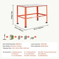 Masă-de-sudură-910-x-610-mm-capacitate-portantă-363-kg-oțel-Q235-orificii-pentru-cleme-16-mm-patru-picioare