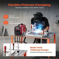 Masă-de-sudură-910-x-610-mm-capacitate-portantă-363-kg-oțel-Q235-orificii-pentru-cleme-16-mm-patru-picioare