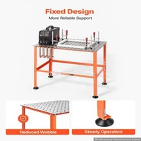 Masă-de-sudură-910-x-610-mm-capacitate-portantă-363-kg-oțel-Q235-orificii-pentru-cleme-16-mm-patru-picioare