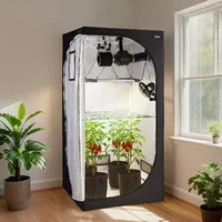 Set-pentru-cultivarea-plantelor-100x100x200-cm-cort-cu-lampă-LED-320-W-spectru-complet-și-ventilație-de-198-m³-h-milar-600D