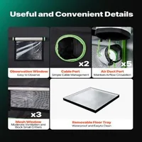 Cort-pentru-cultivarea-plantelor-150x150x200-cm-milar-600D-5-deschideri-de-ventilație-fereastră-și-tavă-detașabilă