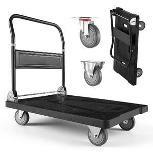 Cărucior-platformă-pliabilă-453-59-kg-platformă-895-x-595-mm-roți-pivotante-127-mm-înălțime-pliată-290-mm