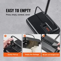 Mătură-manuală-pentru-covoare-și-suprafețe-dure-lățime-de-lucru-de-20-cm-rezervor-de-300-ml-cap-rotativ-180-fără-alimentare-cu-pieptene