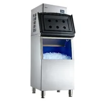 Generator-profesional-de-gheață-204-kg-24h-cu-buncăr-de-113-kg-182-forme-pentru-gheață-carcasă-din-oțel-inoxidabil-430-ecran-tactil-autocurățare