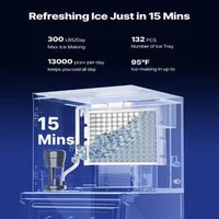 Generator-profesional-de-gheață-136-kg-24-h-cu-buncăr-136-kg-132-forme-pentru-gheață-ecran-tactil-autocurățare-pentru-bar-și-restaurant