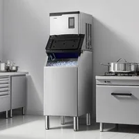 Generator-profesional-de-gheață-136-kg-24-h-cu-buncăr-136-kg-132-forme-pentru-gheață-ecran-tactil-autocurățare-pentru-bar-și-restaurant