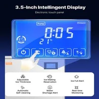 Generator-profesional-de-gheață-163-kg-24-h-cu-dozare-automată-9-kg-min-buncăr-80-kg-156-forme-panou-8-9-cm-autopurățare