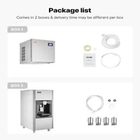 Generator-profesional-de-gheață-163-kg-24-h-cu-dozare-automată-9-kg-min-buncăr-80-kg-156-forme-panou-8-9-cm-autopurățare