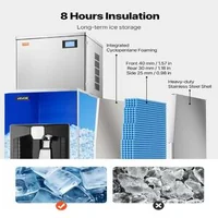 Generator-profesional-de-gheață-163-kg-24-h-cu-dozare-automată-9-kg-min-buncăr-80-kg-156-forme-panou-8-9-cm-autopurățare