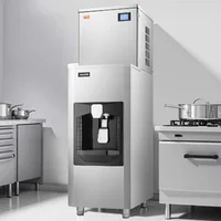 Generator-profesional-de-gheață-163-kg-24-h-cu-dozare-automată-9-kg-min-buncăr-80-kg-156-forme-panou-8-9-cm-autopurățare