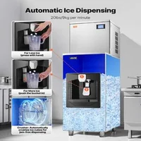 Generator-profesional-de-gheață-163-kg-24-h-cu-dozare-automată-9-kg-min-buncăr-80-kg-156-forme-panou-8-9-cm-autopurățare