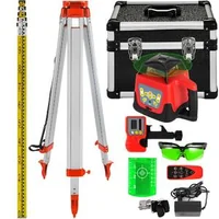 Nivel-de-nivelment-laser-rotativ-500-m-rază-verde-532-nm-kit-cu-trepied-și-riglă-de-5-m-receptor-telecomandă-și-geantă