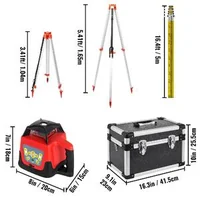 Nivela-laser-rotativă-500-m-fascicul-roșu-635-nm-set-cu-trepied-și-riglă-de-5-m-receptor-telecomandă-și-geantă