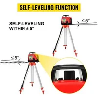 Nivela-laser-rotativă-500-m-fascicul-roșu-635-nm-set-cu-trepied-și-riglă-de-5-m-receptor-telecomandă-și-geantă