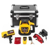 Nivelator-laser-rotativ-100-m-rază-roșie-635-nm-cu-receptor-telecomandă-și-geantă-fără-trepied-și-riglă-funcționare-18-h