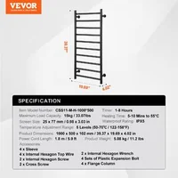 Riglă-electrică-de-încălzire-pentru-prosoape-10-bare-1000-x-500-x-102-mm-neagră-afișaj-LED-5-trepte-50-70-C-timer-1-8-h-IPX5