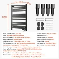 Racord-electric-pentru-prosoape-încălzite-cu-12-bare-aliaj-de-aluminiu-550-x-1025-mm-ecran-tactil-temporizator-1-8-h-sau-regim-permanent-IPX4