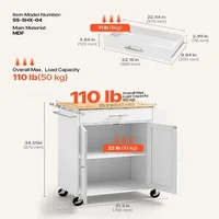 Insulă-de-bucătărie-pe-roți-de-79-5-cm-albă-cu-sertar-dulap-suport-pentru-condimente-și-bară-pentru-prosoape