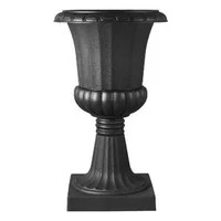 Ghivece-tip-urnă-din-plastic-40-x-67-cm-set-de-2-bucăți-negre-clasice-cu-orificii-de-drenaj-pentru-curte-și-balcon