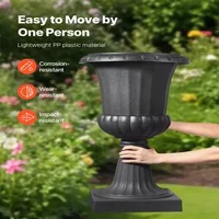 Ghivece-tip-urnă-din-plastic-40-x-67-cm-set-de-2-bucăți-negre-clasice-cu-orificii-de-drenaj-pentru-curte-și-balcon