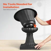 Ghivece-tip-urnă-din-plastic-40-x-67-cm-set-de-2-bucăți-negre-clasice-cu-orificii-de-drenaj-pentru-curte-și-balcon