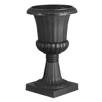 Ghivece-tip-urnă-din-plastic-40-x-67-cm-set-de-2-bucăți-negre-clasice-cu-orificii-de-drenaj-pentru-curte-și-balcon