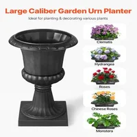 Ghivece-tip-urnă-din-plastic-40-x-67-cm-set-de-2-bucăți-negre-clasice-cu-orificii-de-drenaj-pentru-curte-și-balcon