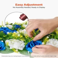 Bile-decorative-artificiale-colorate-pentru-decorarea-meselor-10-bucăți-albastru-și-alb-dimensiune-50-x-22-x-12-cm-trandafiri-din-textile