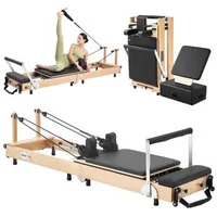 Reformer-Pilates-2-4-m-pliabil-cadru-din-arțar-alb-fără-turn-vertical-până-la-181-kg-6-arcuri-jump-board-și-cutie-pentru-ședere