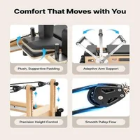 Reformer-Pilates-2-4-m-pliabil-cadru-din-arțar-alb-fără-turn-vertical-până-la-181-kg-6-arcuri-jump-board-și-cutie-pentru-ședere