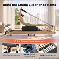 Reformer-Pilates-2-4-m-pliabil-cadru-din-arțar-alb-fără-turn-vertical-până-la-181-kg-6-arcuri-jump-board-și-cutie-pentru-ședere