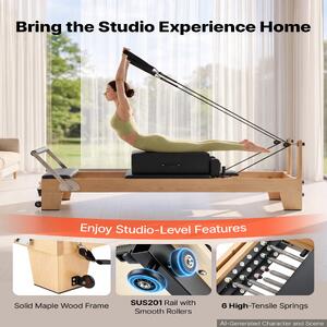Reformer-Pilates-2-4-m-pliabil-cadru-din-arțar-alb-fără-turn-vertical-până-la-181-kg-6-arcuri-jump-board-și-cutie-de-șezut