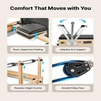 Reformer-Pilates-2-4-m-pliabil-cadru-din-arțar-alb-fără-turn-vertical-până-la-181-kg-6-arcuri-jump-board-și-cutie-de-șezut