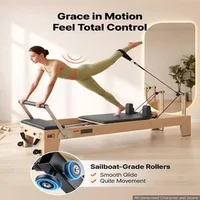 Reformer-Pilates-2-4-m-pliabil-cadru-din-arțar-alb-fără-turn-vertical-până-la-181-kg-6-arcuri-jump-board-și-cutie-de-șezut