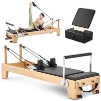 Reformer-Pilates-2-4-m-pliabil-cadru-din-arțar-alb-fără-turn-vertical-până-la-181-kg-6-arcuri-jump-board-și-cutie-de-șezut
