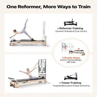 Reformer-Pilates-cu-semicoloană-2-4-m-cadru-din-lemn-de-cauciuc-5-arcuri-jump-board-și-cutie-pentru-șezut-sarcină-până-la-181-kg