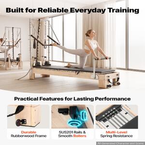 Reformer-Pilates-cu-semicoloană-2-4-m-cadru-din-lemn-de-cauciuc-5-arcuri-jump-board-și-cutie-pentru-șezut-sarcină-până-la-181-kg