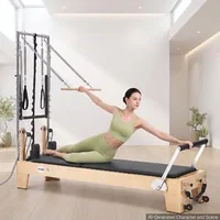 Reformator-Pilates-cu-semi-turn-2-4-m-cadru-din-arțar-6-arcuri-din-oțel-muzical-jump-board-și-cutie-pentru-șezut-181-kg