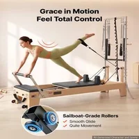 Reformator-Pilates-cu-semi-turn-2-4-m-cadru-din-arțar-6-arcuri-din-oțel-muzical-jump-board-și-cutie-pentru-șezut-181-kg