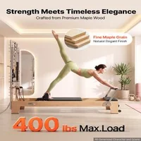 Reformator-Pilates-cu-semi-turn-2-4-m-cadru-din-arțar-6-arcuri-din-oțel-muzical-jump-board-și-cutie-pentru-șezut-181-kg