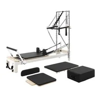 Reformer-Pilates-cu-semi-tunel-2-4-m-cadru-din-aliaj-de-aluminiu-5-arcuri-codificate-cromatic-platformă-de-sărituri-și-cutie-pentru-ședere