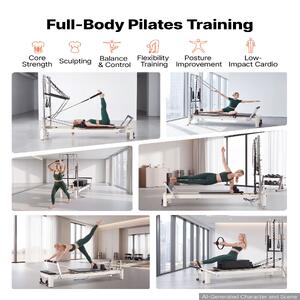 Reformer-Pilates-cu-semi-tunel-2-4-m-cadru-din-aliaj-de-aluminiu-5-arcuri-codificate-cromatic-platformă-de-sărituri-și-cutie-pentru-ședere