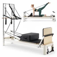Reformer-Pilates-cu-semi-tunel-2-4-m-cadru-din-aliaj-de-aluminiu-5-arcuri-codificate-cromatic-platformă-de-sărituri-și-cutie-pentru-ședere