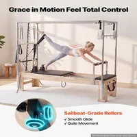 Aparat-reformer-Pilates-cu-masă-trapezoidală-Cadillac-2-4-m-cadru-din-lemn-de-cauciuc-10-arcuri-pe-turn-jump-board-181-kg