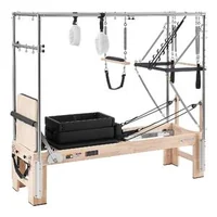 Aparat-reformer-Pilates-cu-masă-trapezoidală-Cadillac-2-4-m-cadru-din-lemn-de-cauciuc-10-arcuri-pe-turn-jump-board-181-kg