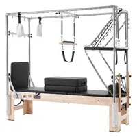 Aparat-reformer-Pilates-cu-masă-trapezoidală-Cadillac-2-4-m-cadru-din-lemn-de-cauciuc-10-arcuri-pe-turn-jump-board-181-kg