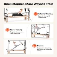 Aparat-reformer-Pilates-cu-masă-trapezoidală-Cadillac-2-4-m-cadru-din-lemn-de-cauciuc-10-arcuri-pe-turn-jump-board-181-kg